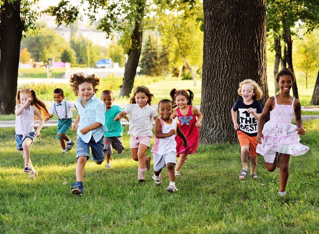 Children playing and learning